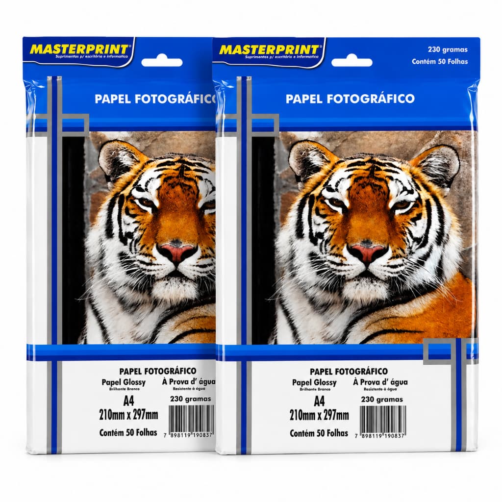 Papel Fotográfico A4 Glossy 230g 100 Folhas Masterprint Brilhante
