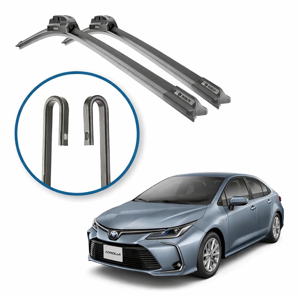 Par Palheta Limpador Para-brisa Toyota Corolla Encaixe Gancho U Silicone Dianteira