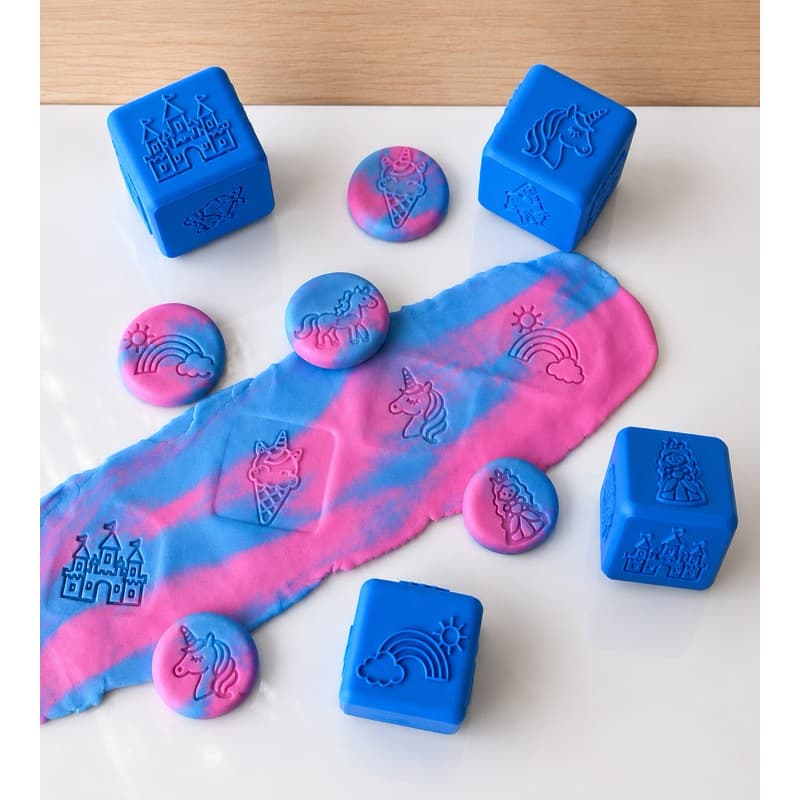 KIT Carimbo Massinha Modelar Criatividade Diversão Brinquedo Férias Escolares Com Massinha