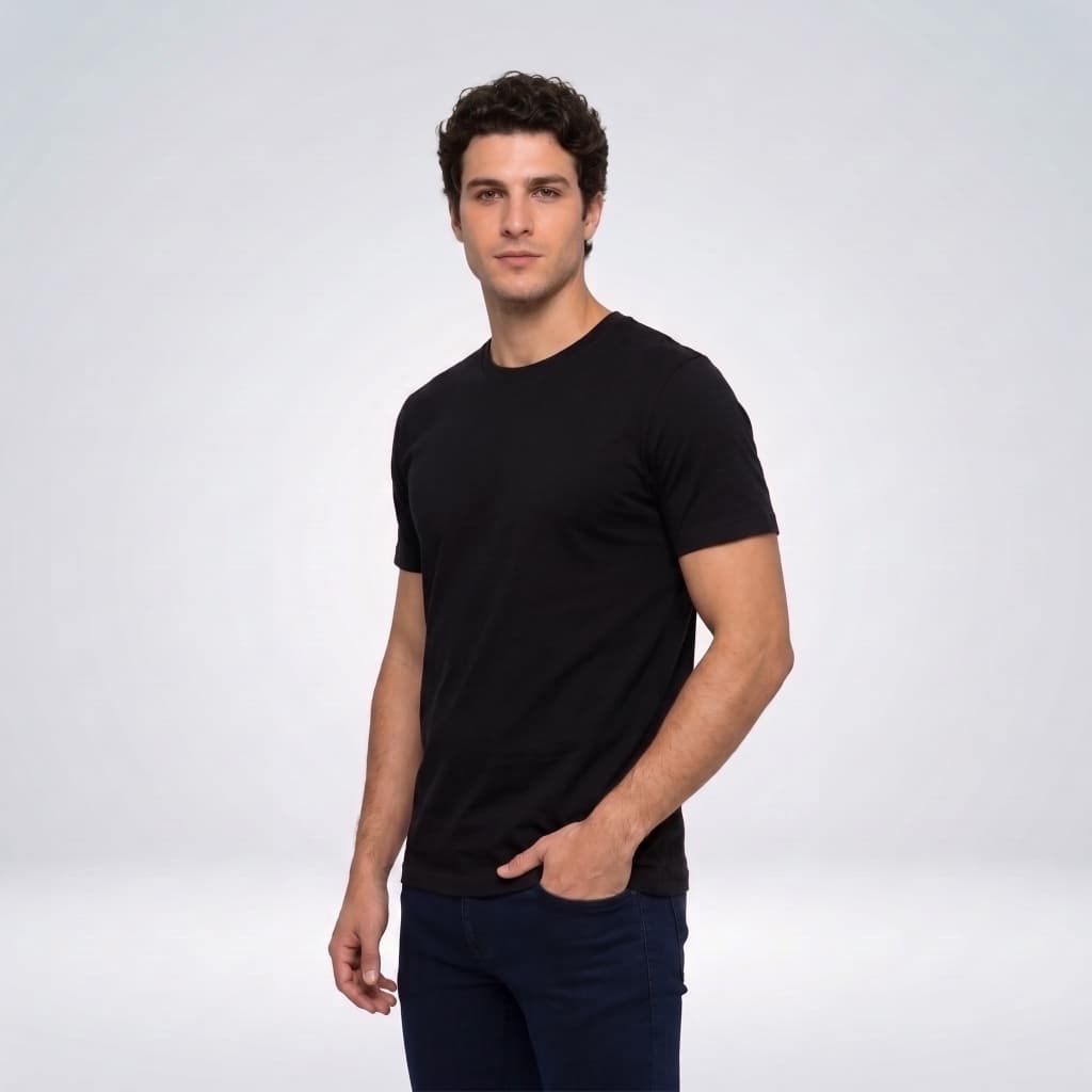 Camiseta Masculina Peruana Premium Algodão Com Elastano Básica Lisa Qualidade Superior