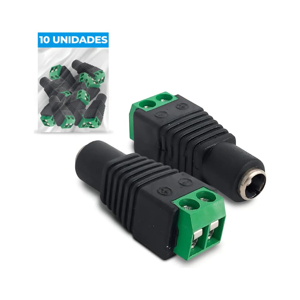 Kit 10 Peças Conector P4 Fêmea Borne Plug Alimentação