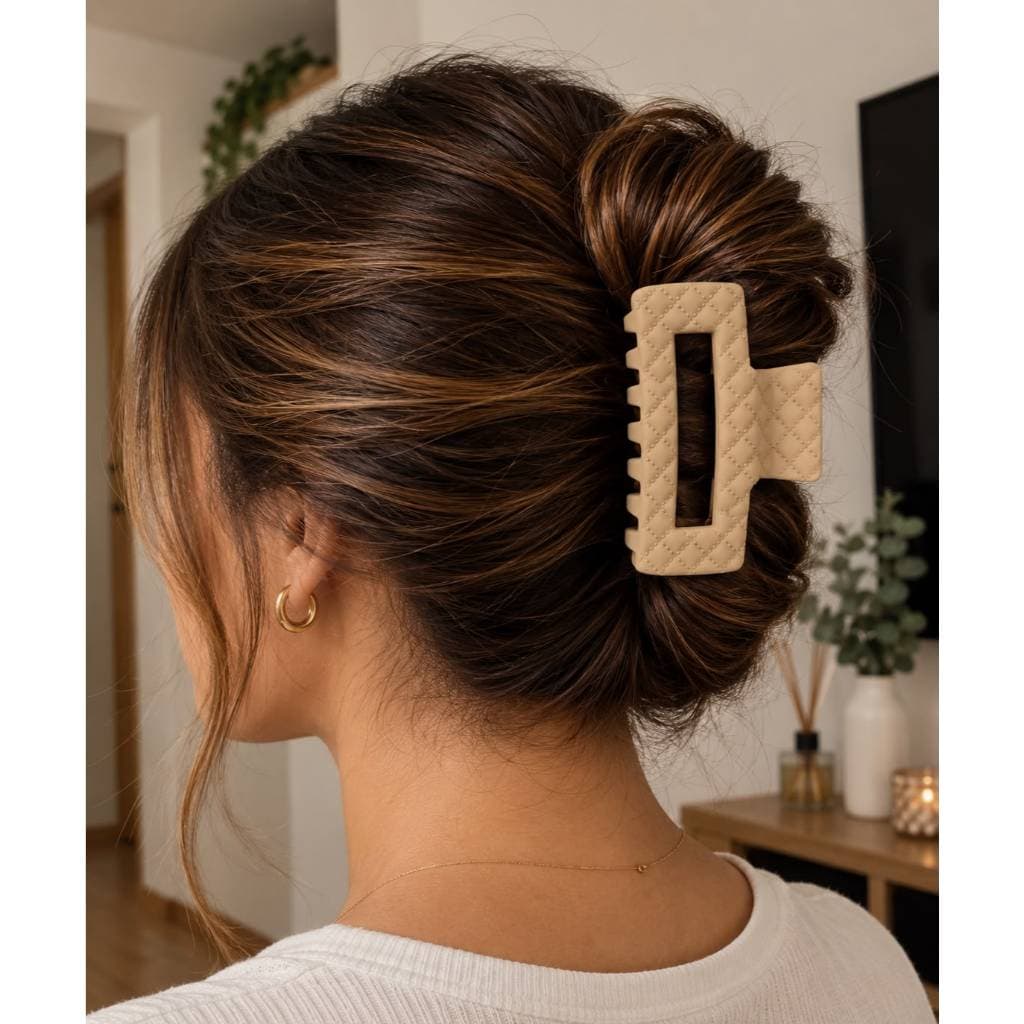 Kit 3 Prendedores de Cabelo Grande Feminino Garra Curvada Antiderrapante Fosco Premium Para Coque 10,5 CM de Altura