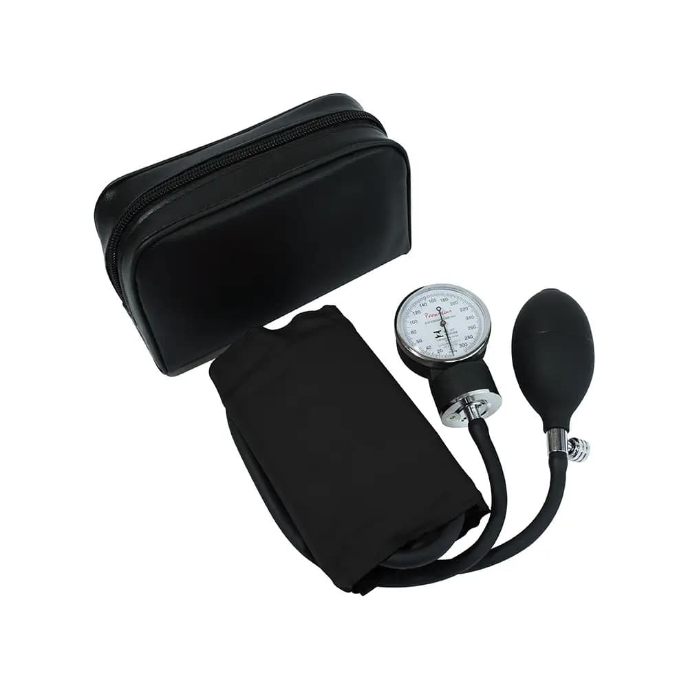 Esfigmomanômetro Aneróide Accumed Glicomed Premium Preto - Livre de Mercúrio e Fácil de Usar - Profissional e Caseiro