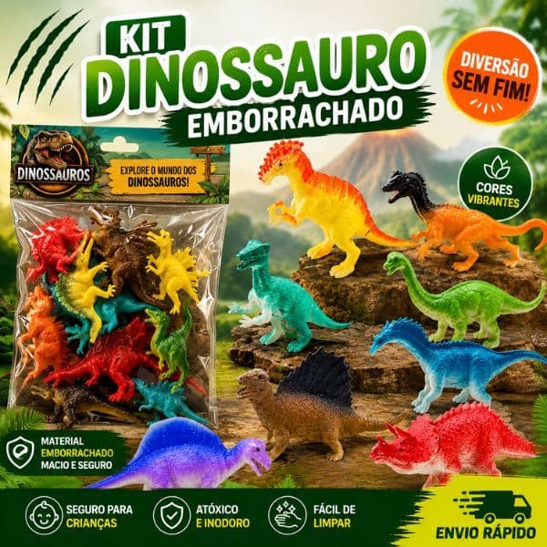 Kit Brinquedo De Dinossauro Plástico Variados Interativos Com Cenário Arvores Jurassic Meninos Dino