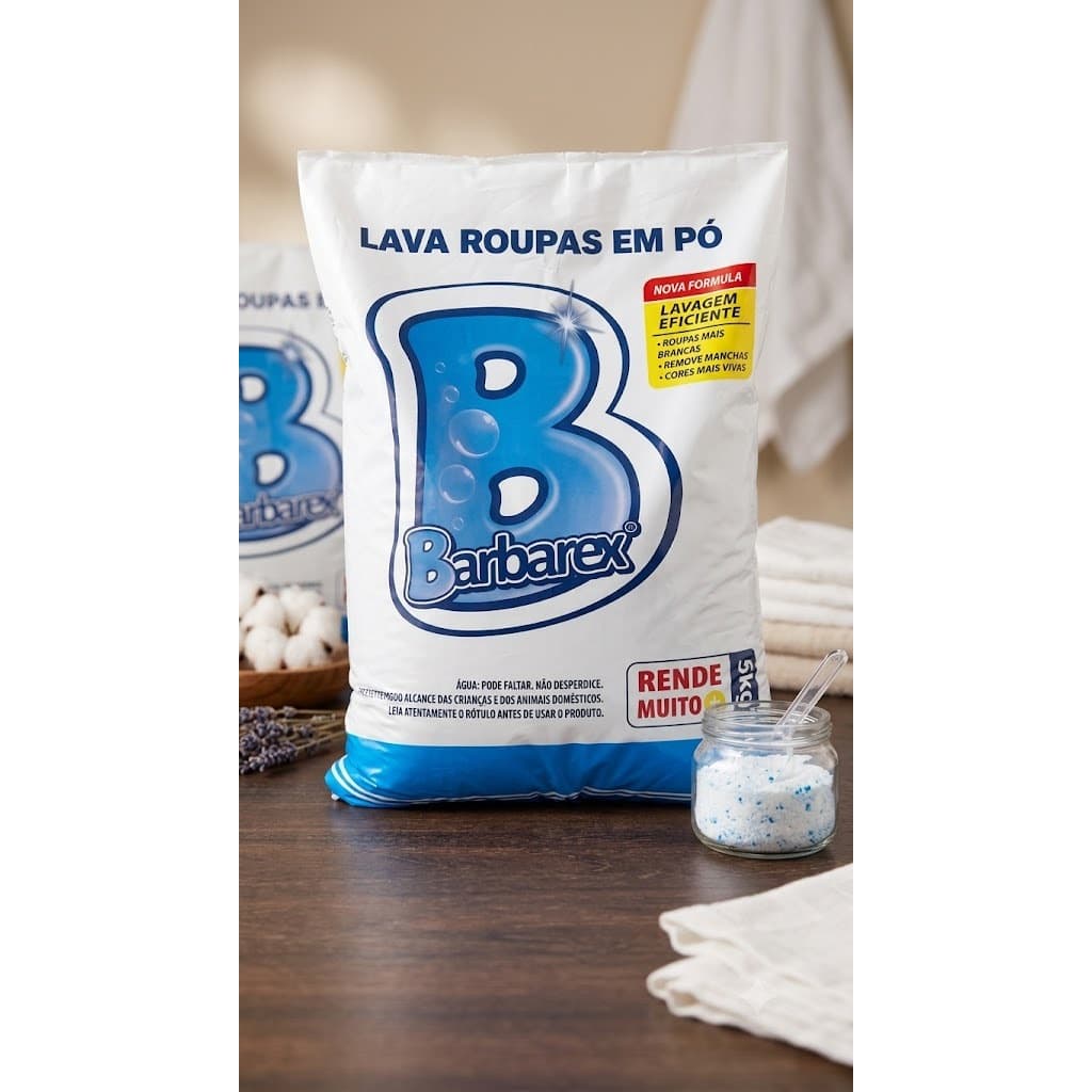 Sabão Em Pó Barbarex Perfume Intenso Saco 5kg Lava Roupa