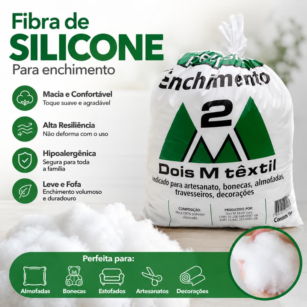 Fibra de Silicone aberta 100% Poliéster, branca têxtil, hipoalérgica, Alta Qualidade