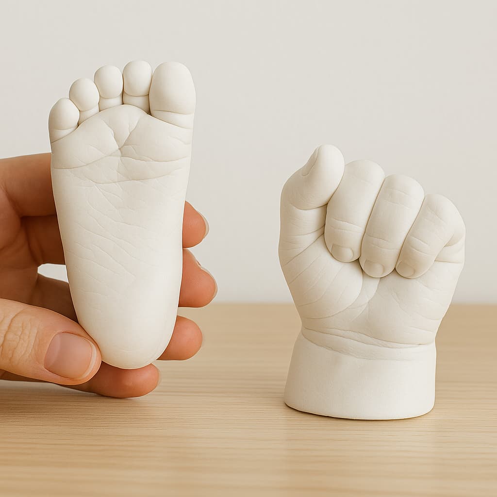 Impressão Da Mão De Gesso 3d Pegada Do Molde Do Bebê Mão Pé