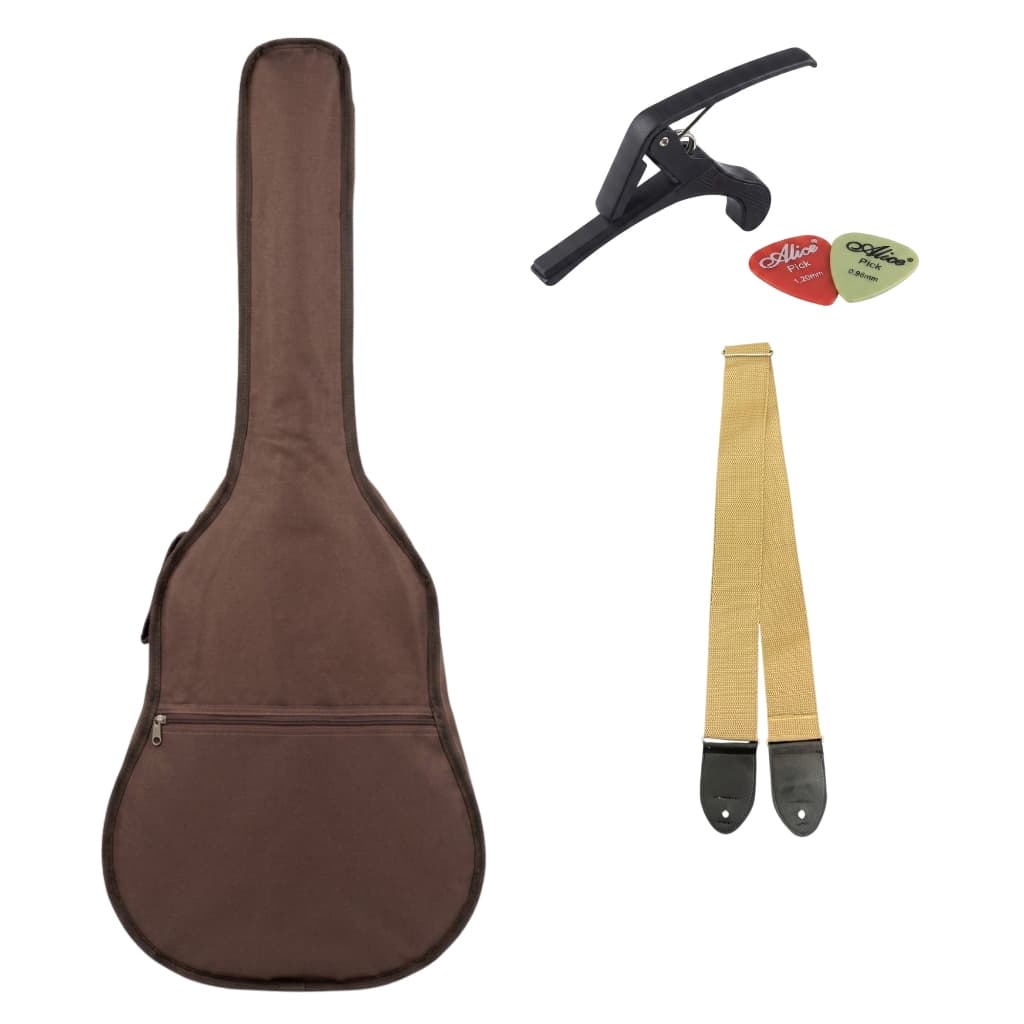 Kit Capa Bag violao classico e folk + Correia Bege + Capotraste + palhetas