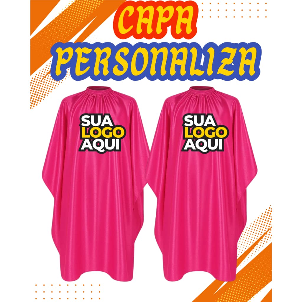 Kit 2 Capas Rosa Profissionais Cabeleireira Personalizada com Logo - CETIM