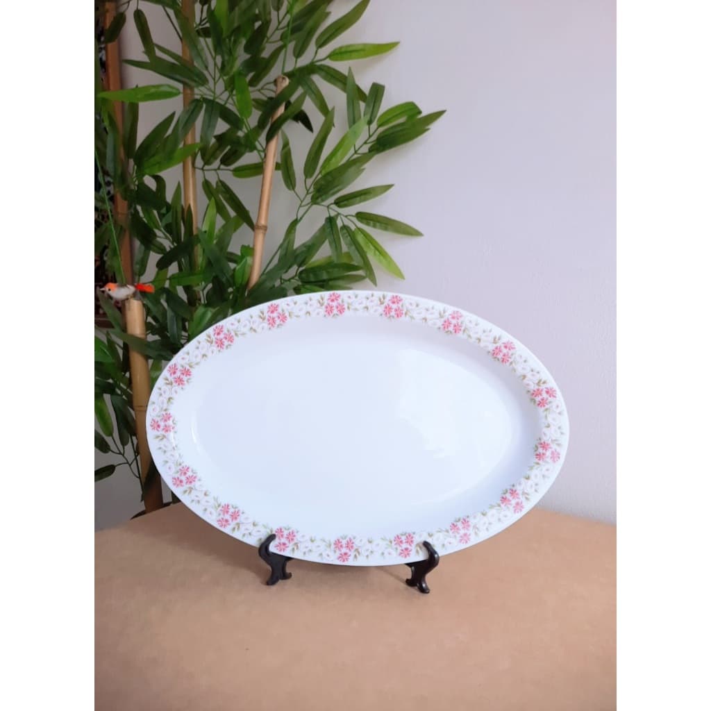 travessa oval de porcelana floral germer porcelana media