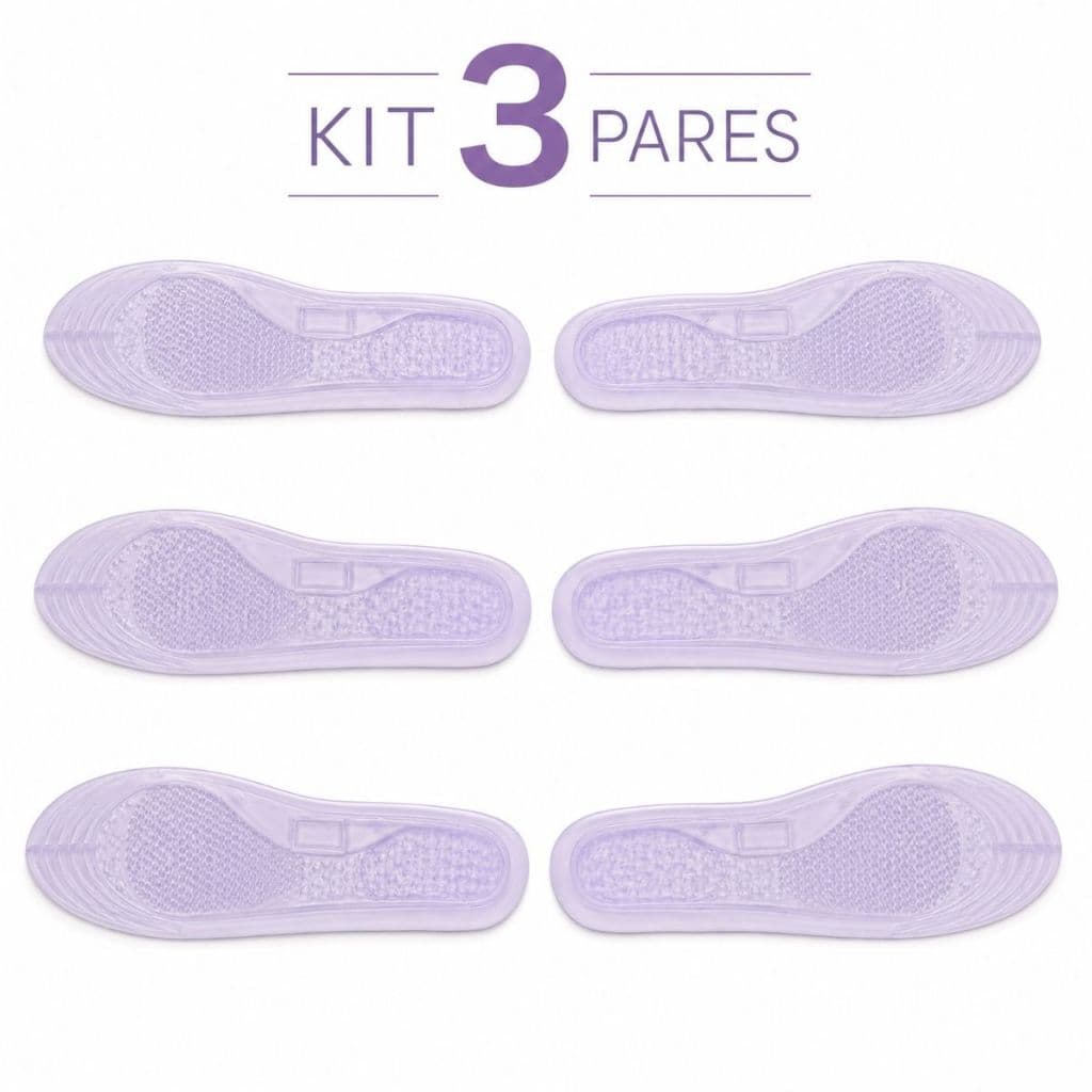 Kit 3 Palmilhas Ortopedica De Gel Anatomica + Conforto