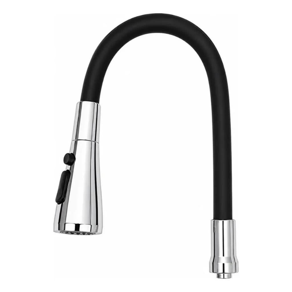 Tubo Reposição Torneira Gourmet 3/4 Silicone Preto 3 Jatos