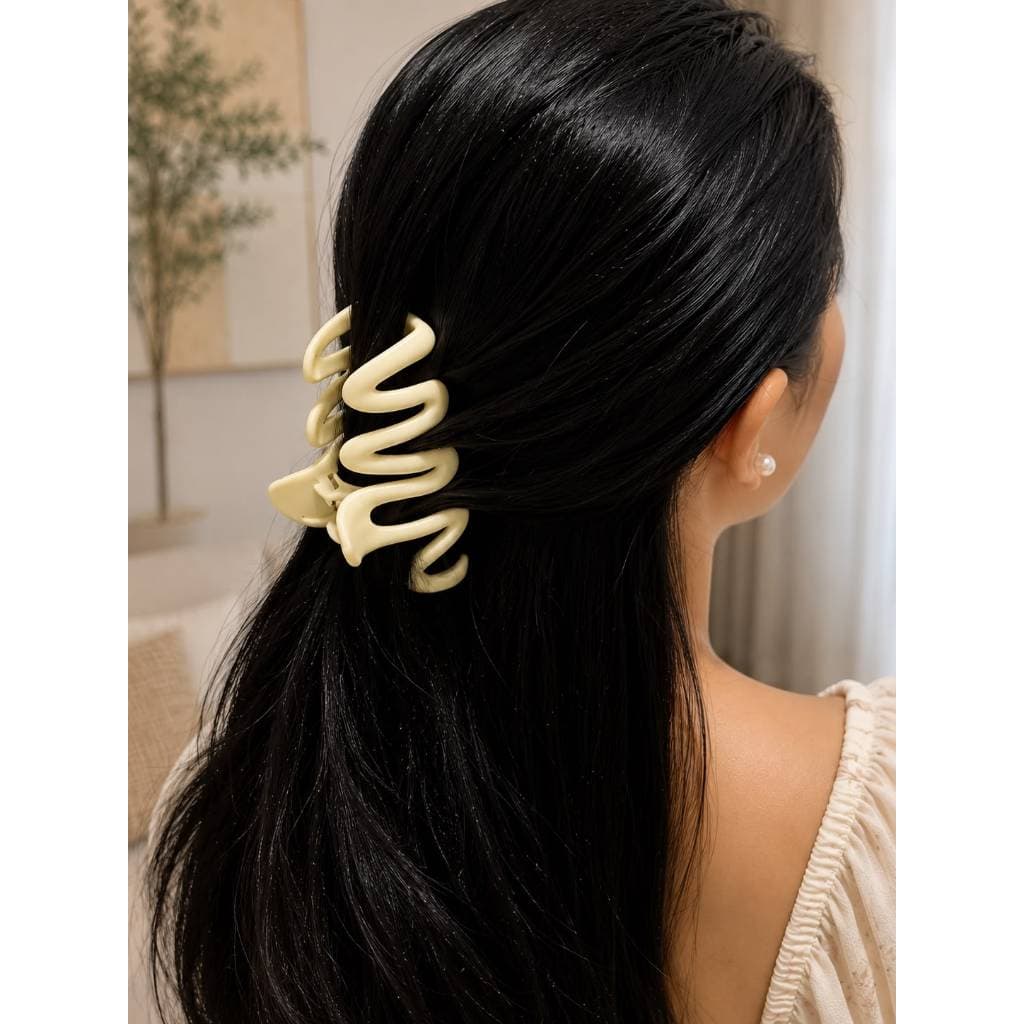 Kit 3 Prendedores de Cabelo Grande Feminino em W Garra Antiderrapante Brilho Premium Para Coque Cabelo Grosso e Fino