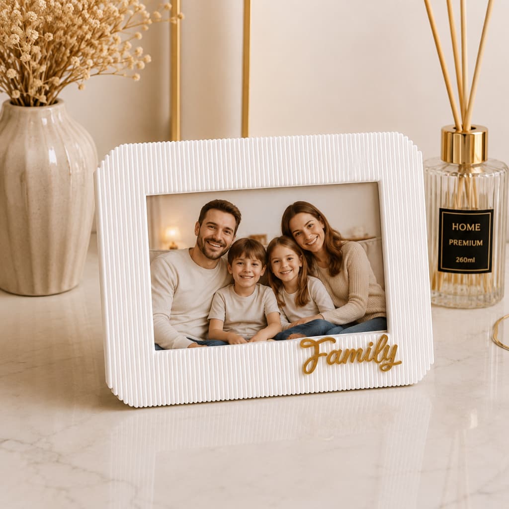 Porta Retrato Decorativo Family para Foto 10x15 Decoração Quadro de Mesa Presente Criativo