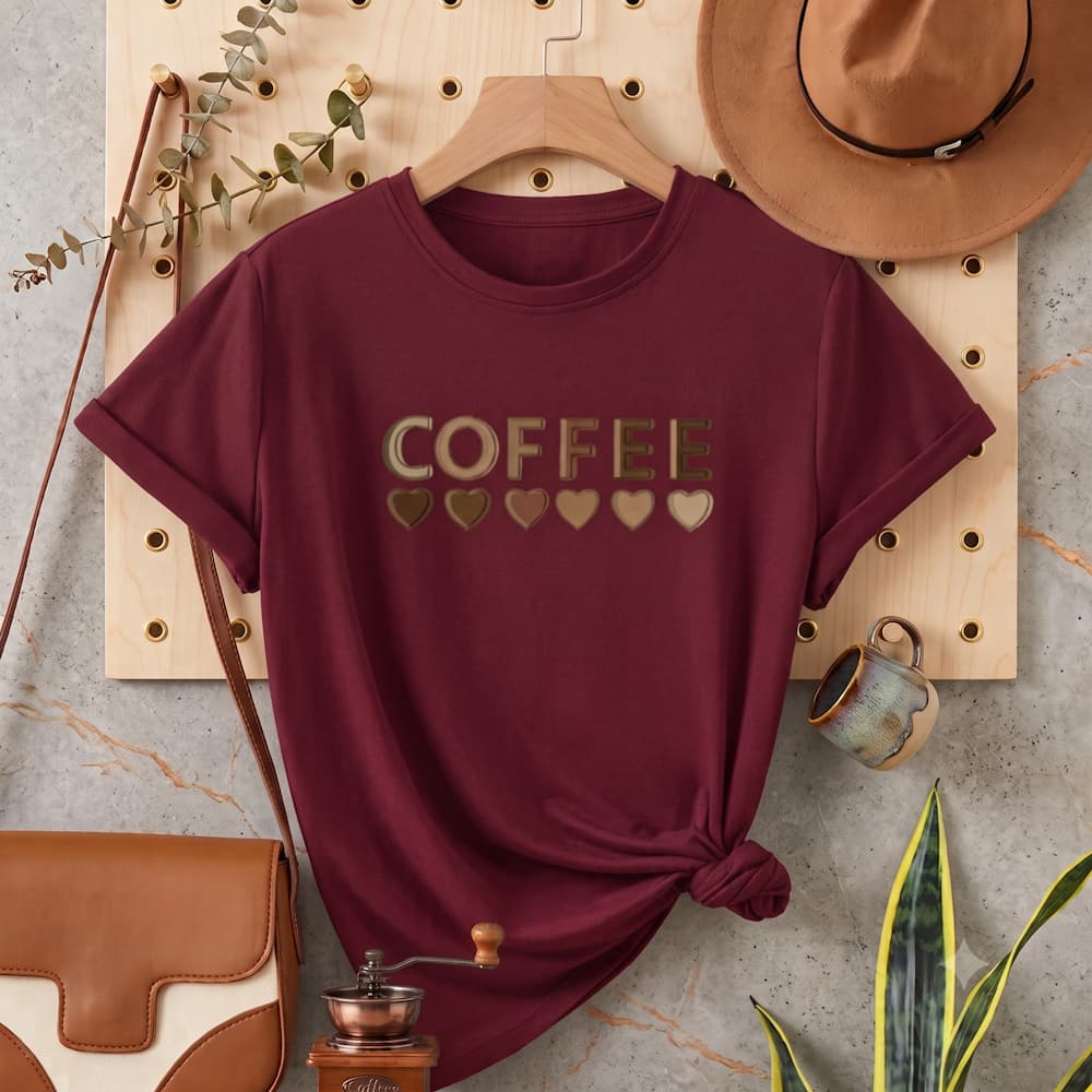 T-Shirt Camiseta Feminina Estampada Cafe Qualidade Estilosa
