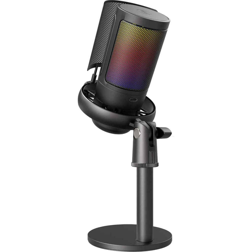 Microfone Gamer Fortrek MIC10, Antisopro, RGB, Preto ou Branco