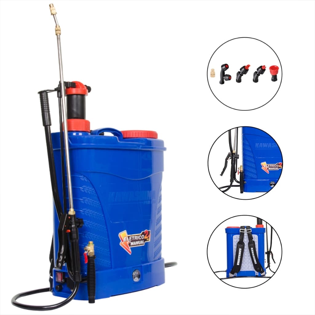 Pulverizador Costal 2 em 1 Pulverizador Bivolt Kawashima Pulverizador Elétrico e Manual 20L