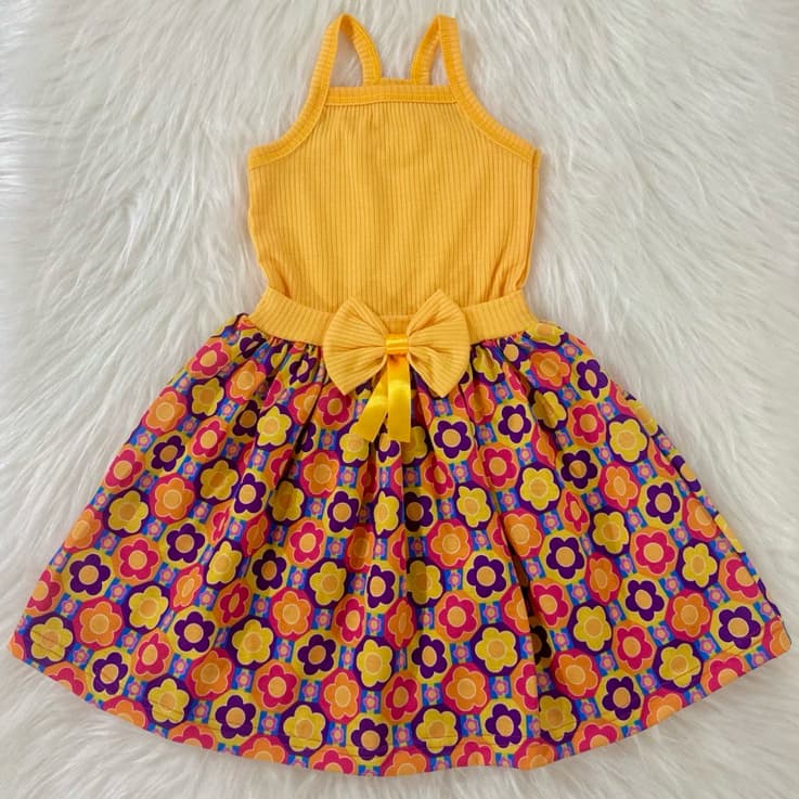 Vestido de Alça Verão Infantil Menina