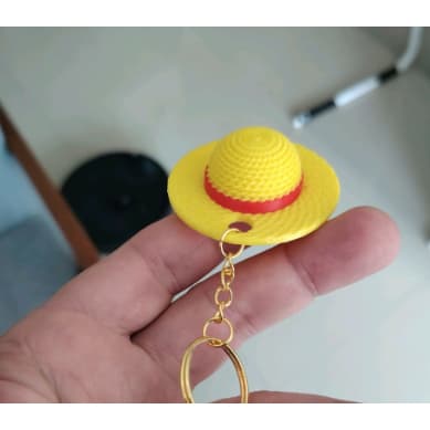 Chaveiro Chapéu do Luffy One Piece Anime Geek Colecionável texturizado 3d