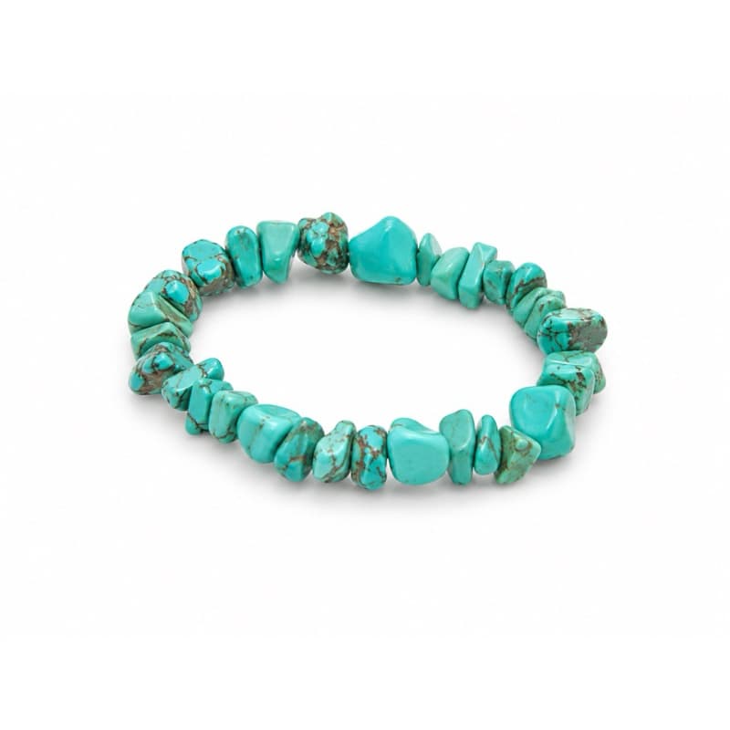 Pulseira Pedra Natural Howlita Turquesa - Calma, Proteção e Equilíbrio | Unissex