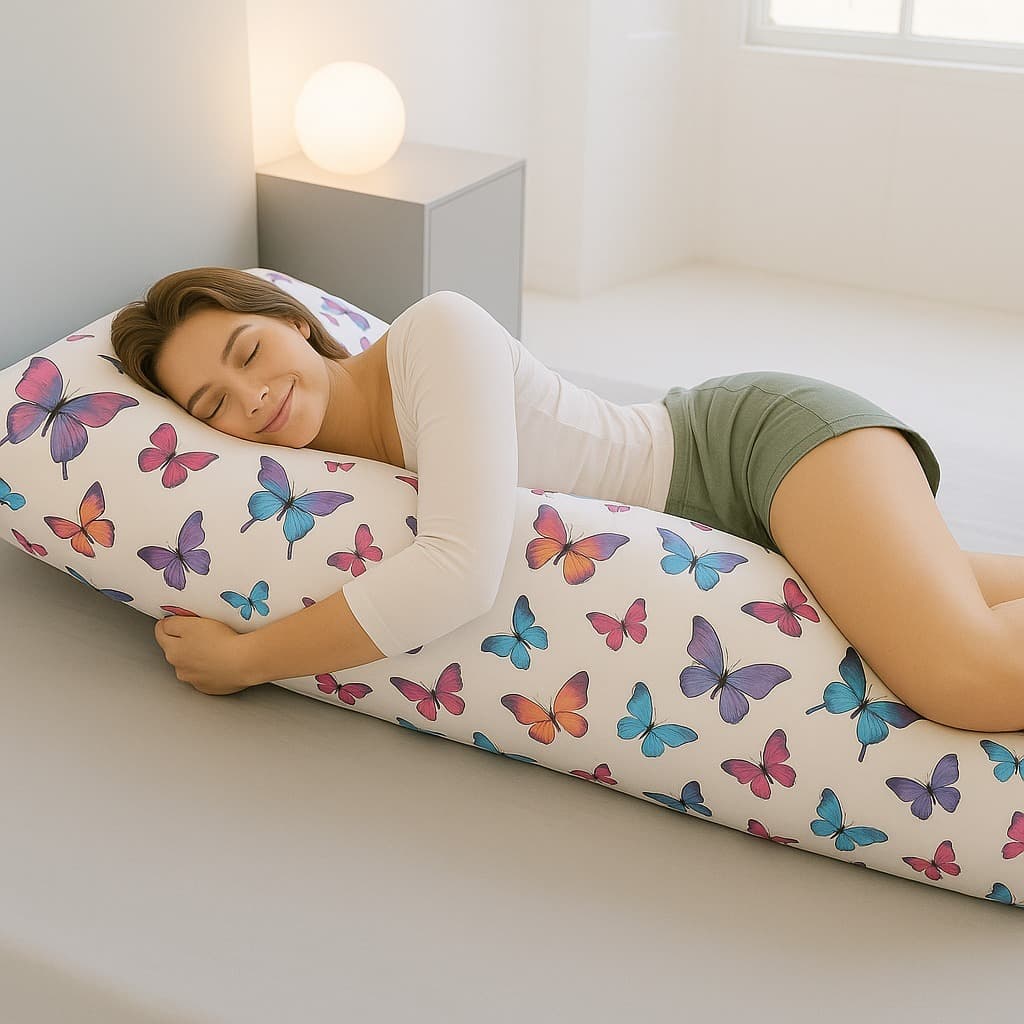 Fronha Travesseiro De Corpo 1,40m x 50cm Xuxão Percal 180 Fios Algodão - Com zíper