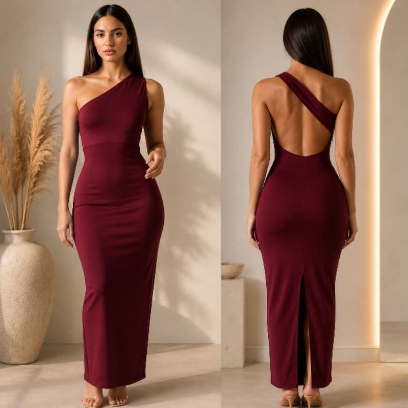 Vestido Longo Feminino Nula Manga Suplex Conforto Elasticidade Cores Lisas Ideal Em Festa,Eventos,Casual,Jantar,Encontro