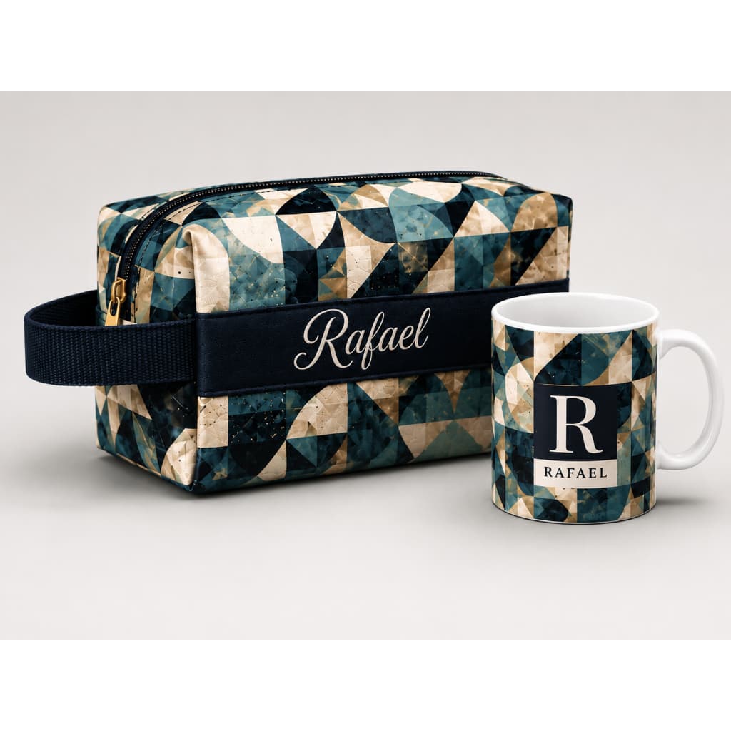 Kit Masculino Personalizado Dia dos Pais com Caneca e Necessaire Box com Nome