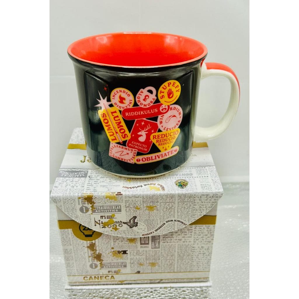 Caneca Harry Potter Feitiços 350ml Cerâmica Licenciada Oficial Wizarding World Presente Geek Colecionável Zona Criativa