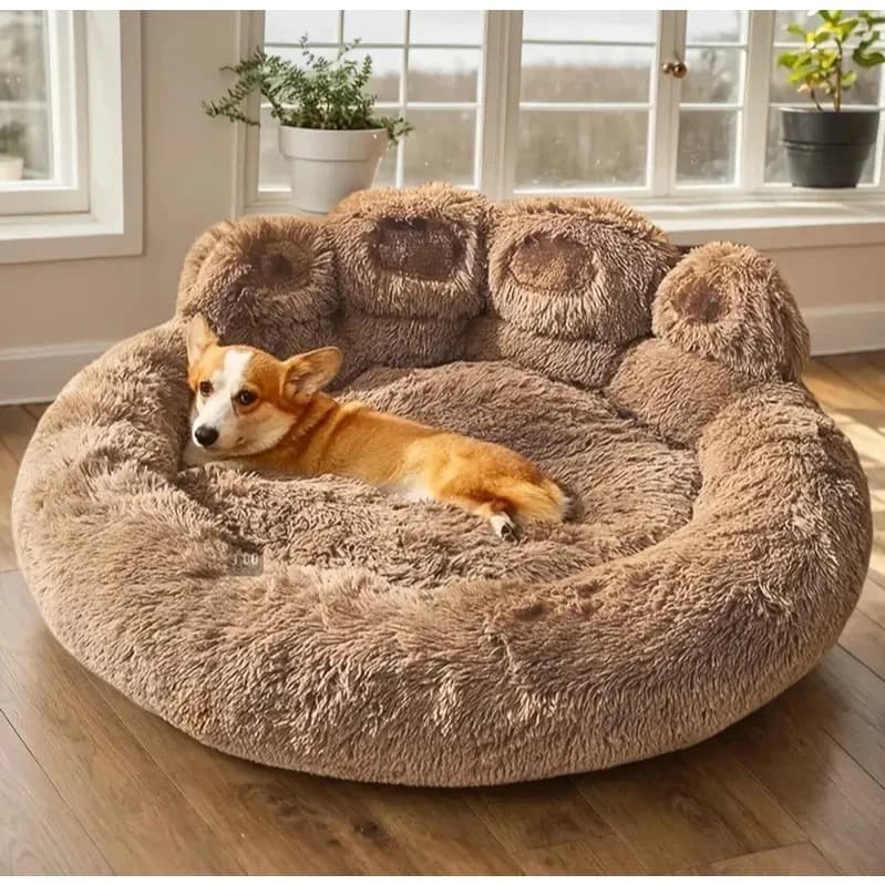 Cama Pet Nuvem Pelucia Para Cachorro Gato Super Macia Fofinha Pata De Urso Avelã