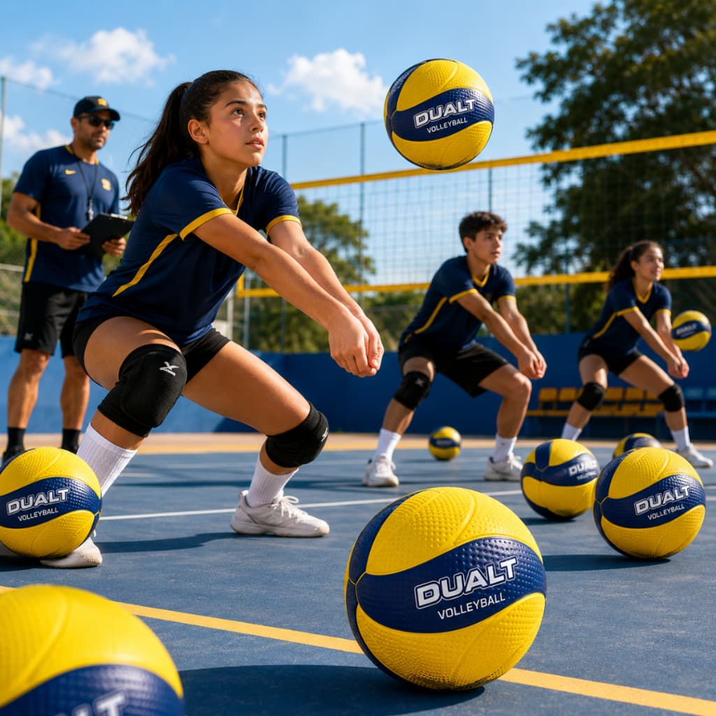 Kit com 6 bolas de voley Dualt Macia 0e Soft areia e quadra