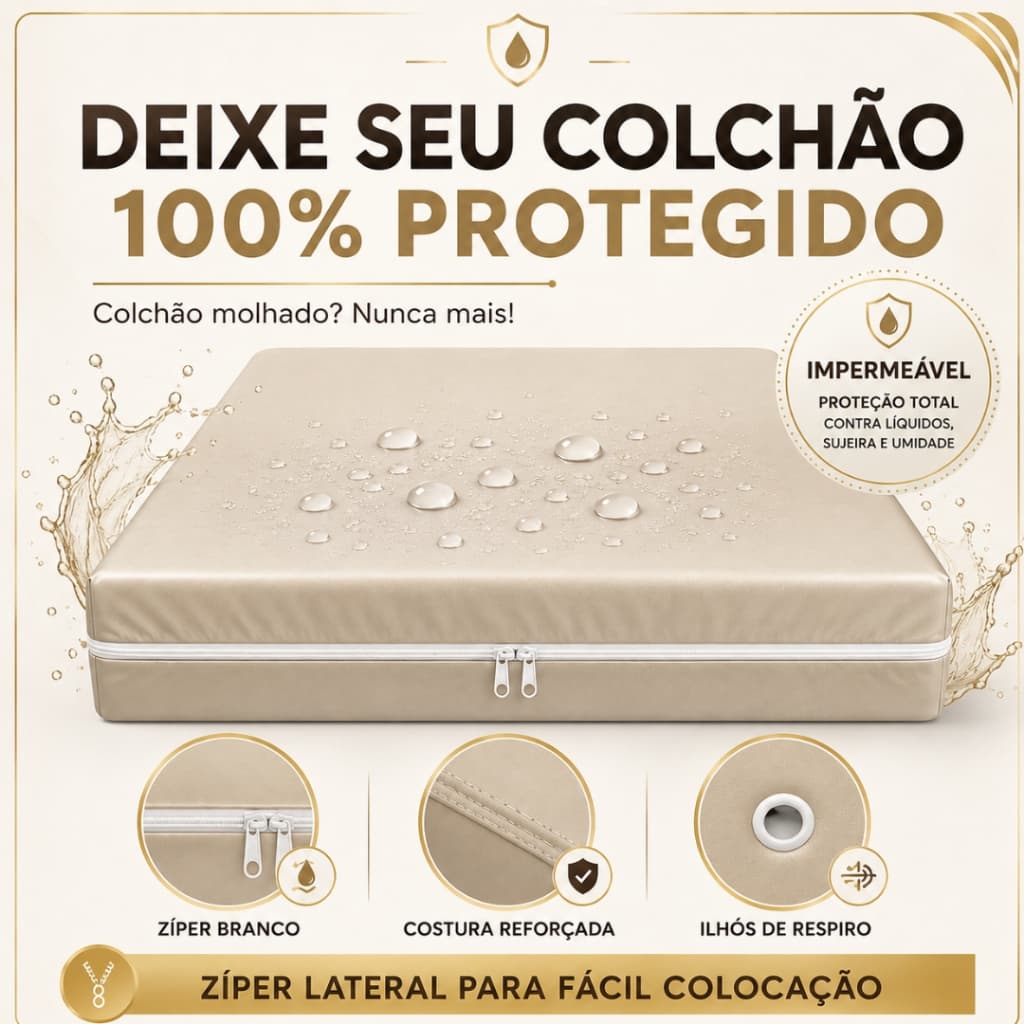 Protetor De Colchão Impermeável Casal Capa Colchão Napa Premium Vários Tamanhos Cama Box