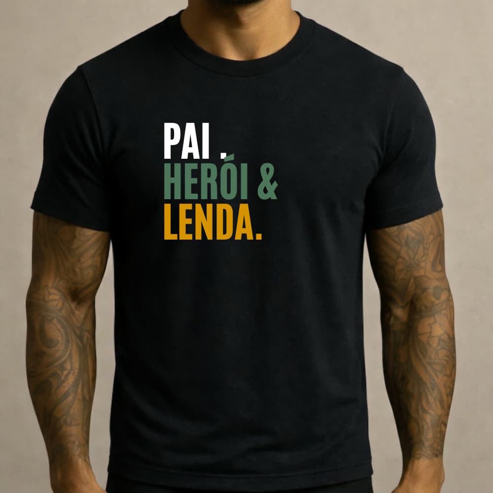 Camiseta Masculina Dia dos Pais Pai Lenda Presente Masculina Promoção Plus Size Promoção