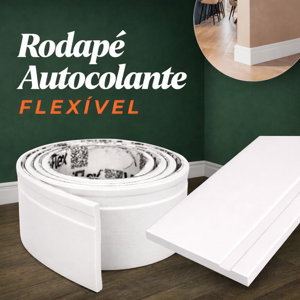 Rodapé Moldura Eva 15M ou 10M Autocolante Decorativo Flexível 10cm À Prova D’Água Frisado