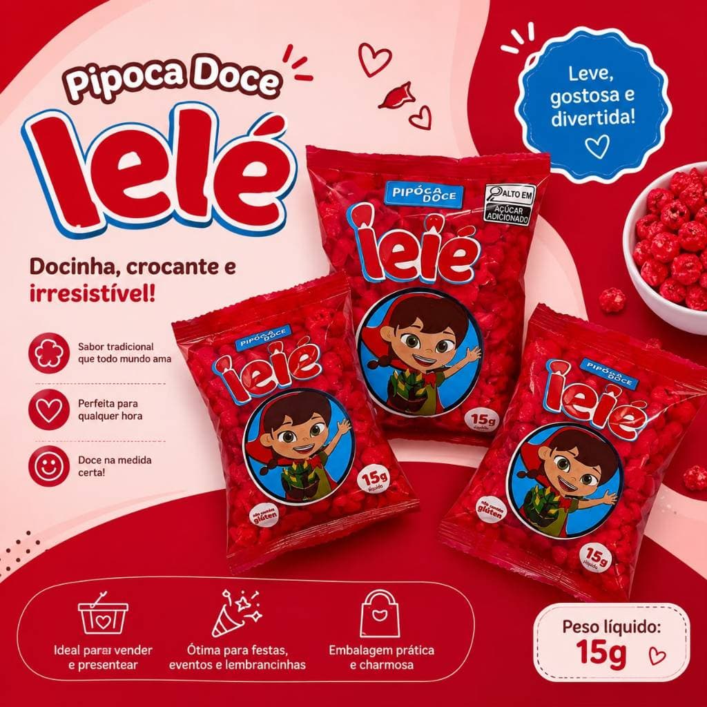 Pipoca Doce Ieie 15g Pacote C/40 Sabor Tradicional - Original