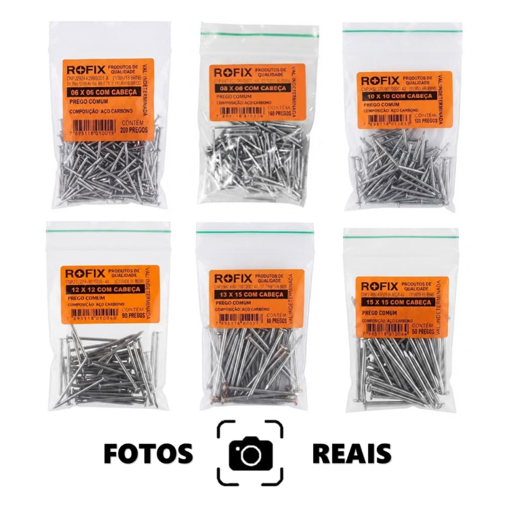 KIT 200 á 680 Pregos Polido Com Cabeça Gerdau de 6x6 á 15x15