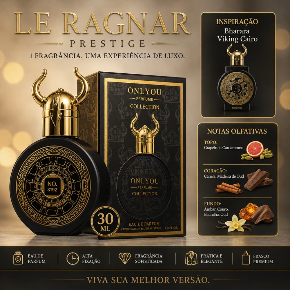 Perfume Masculino Le Ragnar Prestige 30ml Inspiração Árabe - Eau de Parfum Onlyou Fragrância Premium