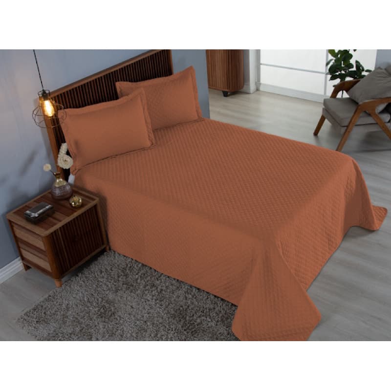 Kit Cobre-Leito Comfort 3 Peças Casal 100% Poliéster Microfibra Matelado Ultrassônico