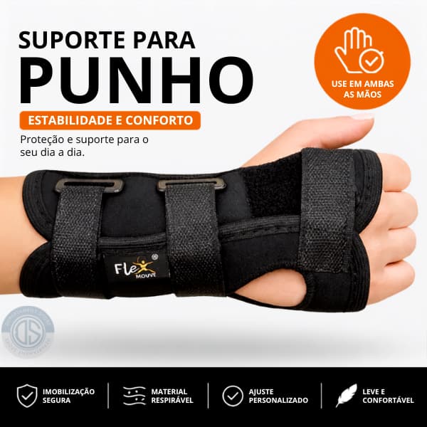 Munhequeira com tala bilateral | ortese imobilizador de punho | Protetor de pulso e mão