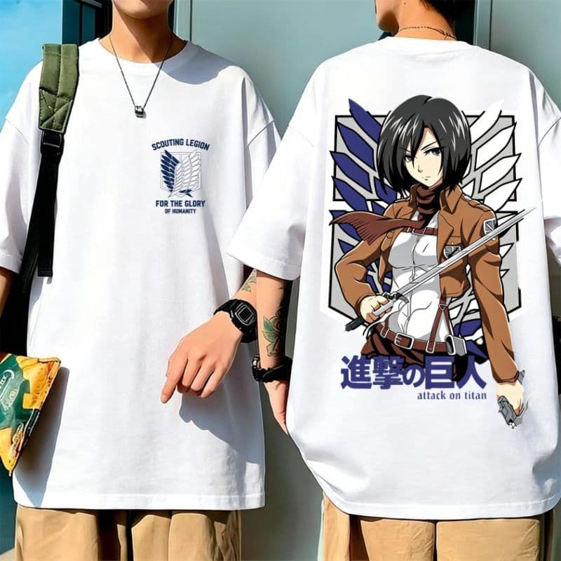 Camisa Oversized Estampa Camiseta Anime Mikasa Titan Mangá Lançamento