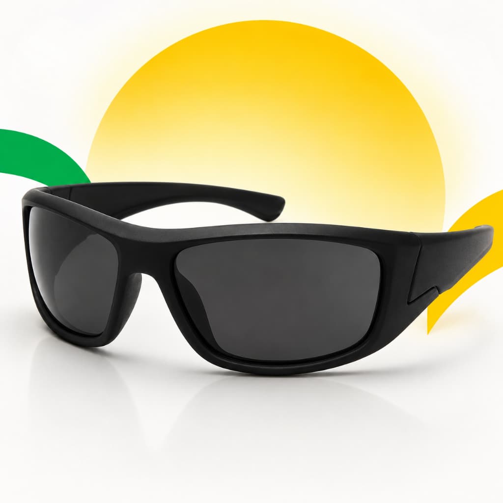 Óculos de Sol Polarizado UV400 Unissex Preto Esportivo Antirreflexo para Dirigir Pescar na Praia
