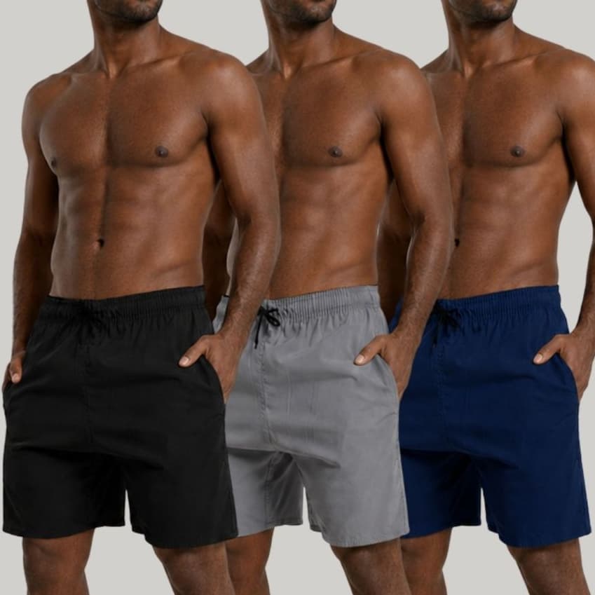 Kit 3 Short Masculino Esportivo Academia Corrida Bermuda Preta Masculina Short Com Bolsos Shorts