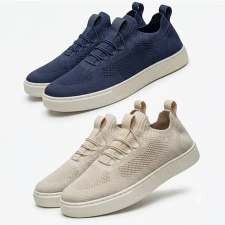 Kit 2 Pares Tênis Knit Masculino Estiloso Sapatênis Leve E Confortável - ENVIO RÁPIDO
