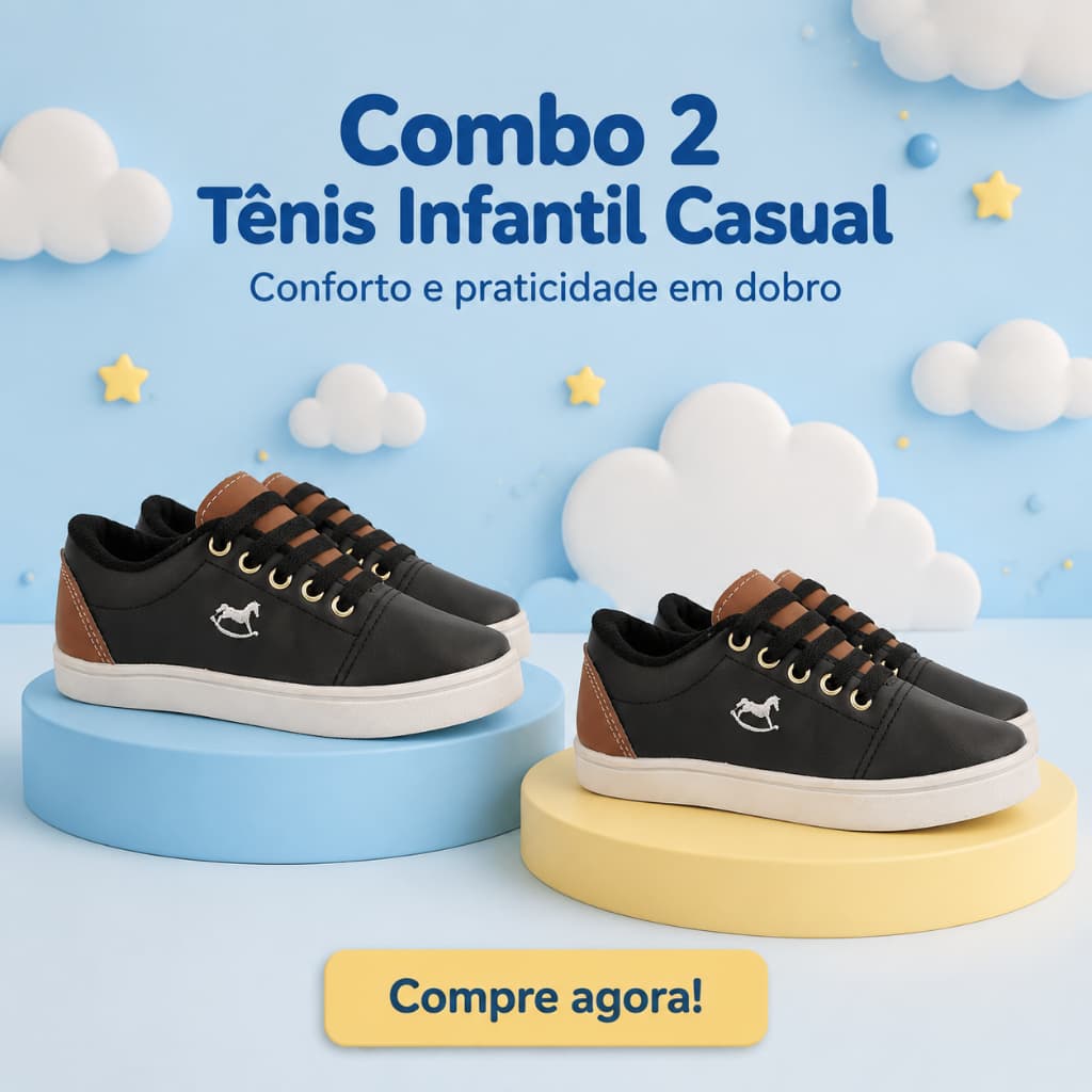 COMBO 2 Sapatenis Infantil Menino | Para o Dia a Dia Com Segurança e Conforto | COMPRE AGORA!
