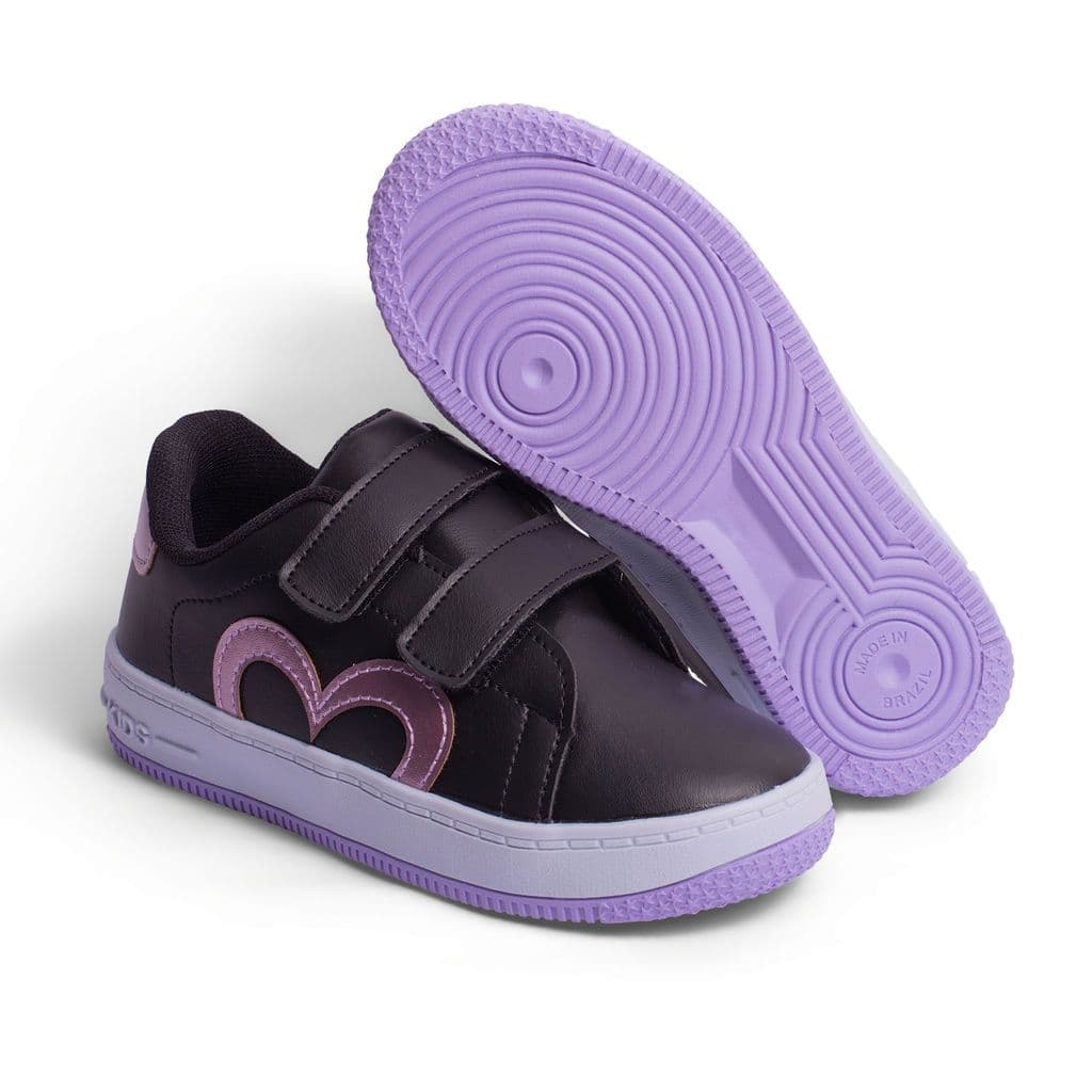 Tênis Infantil Feminino Casual Kids Coração NOVO