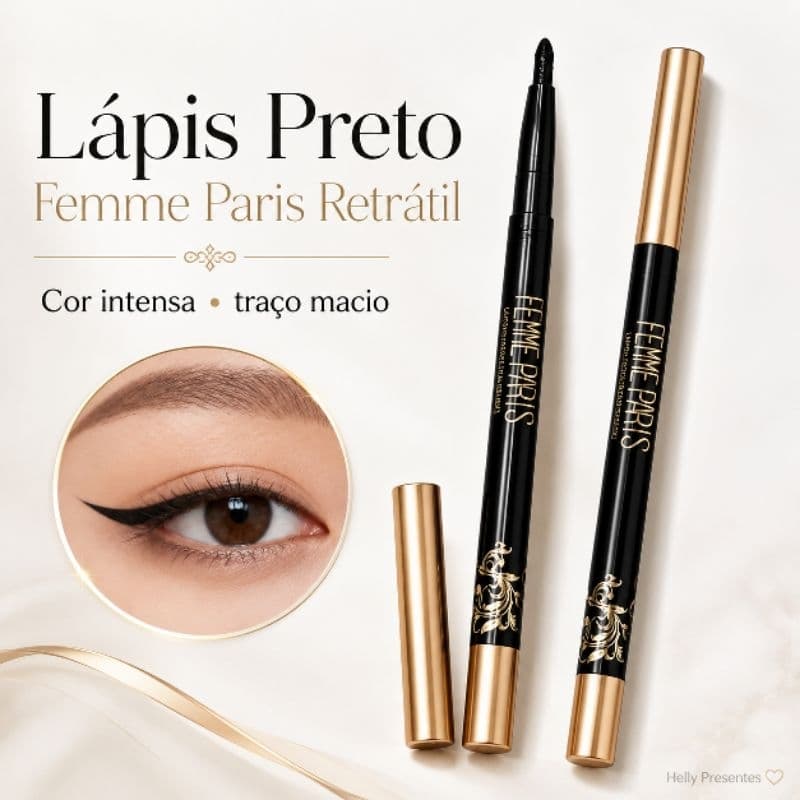 Lapis para os olhos - preto - kit com 2 unidades - Femme Paris