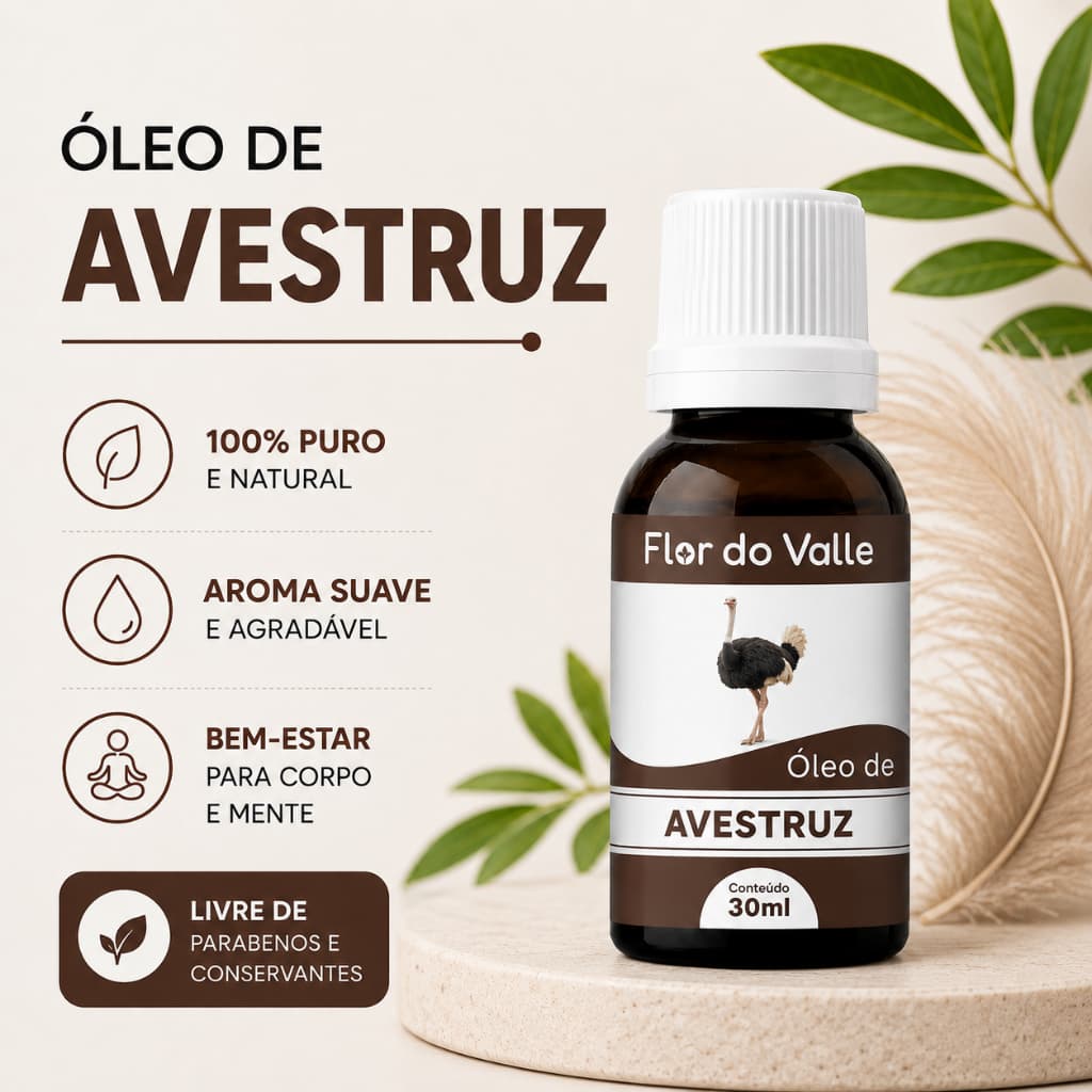 Óleo de Avestruz 30ml – Flor do Valle