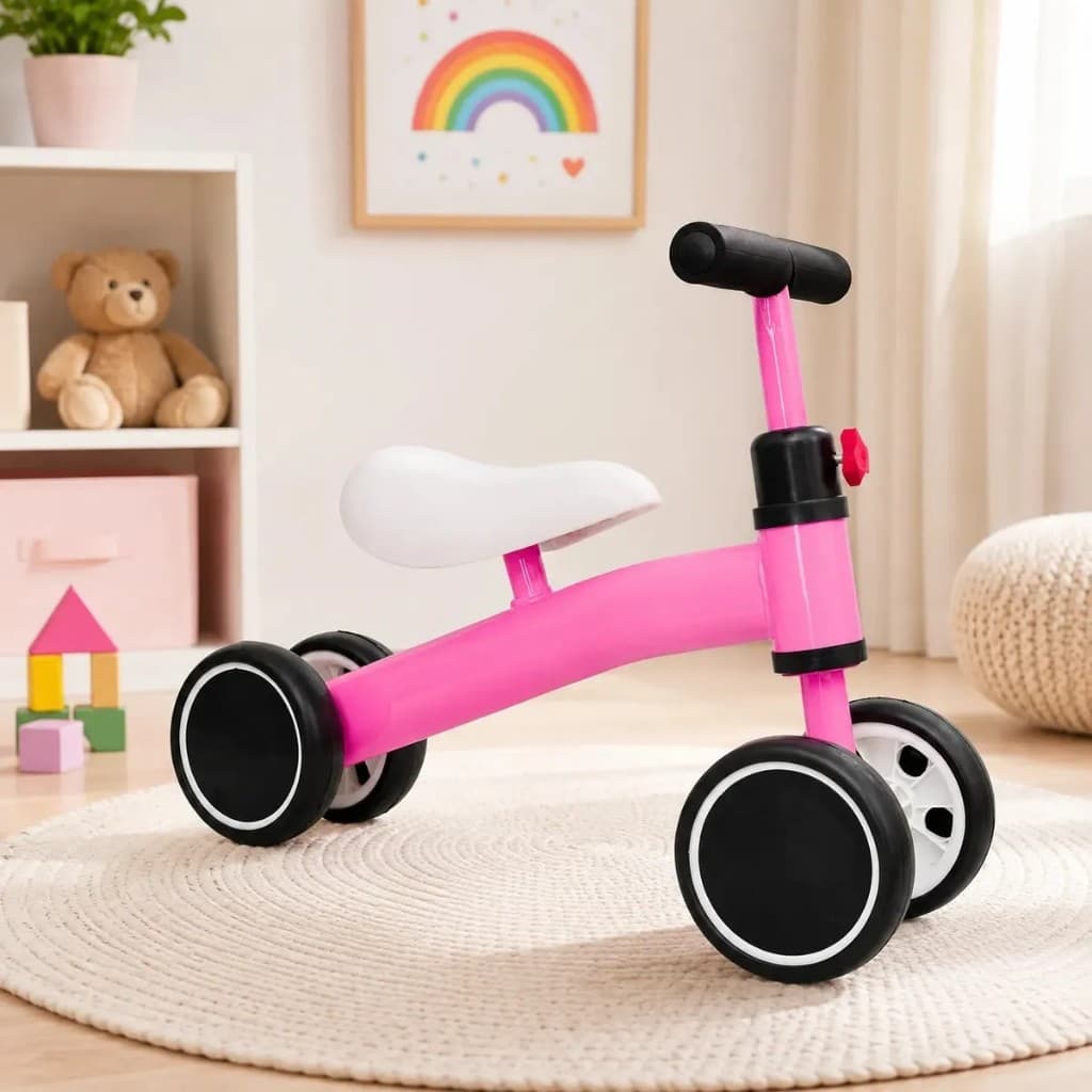 Bicicleta Infantil De Equilíbrio Sem Pedal 4 Rodas