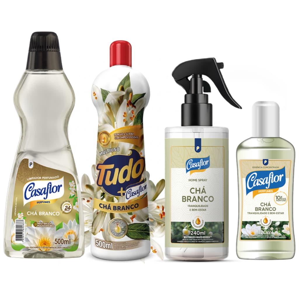 Kit chá branco aromatizador Home Spray essência concentrada difusor limpador de chão Multiuso casa