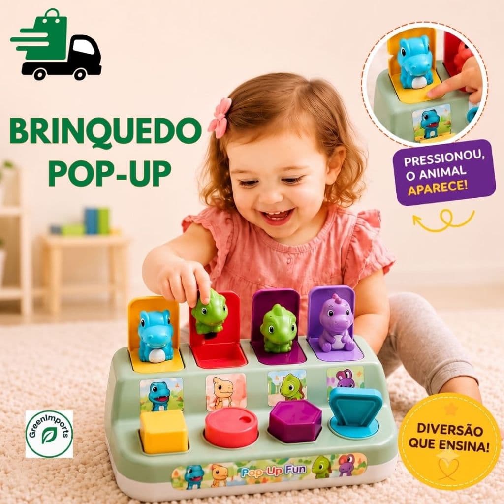 Brinquedos Para Bebês e Crianças Pop-Up Sensorial Interativo Educativo Cores e Formas Desenvolvimento Infantil