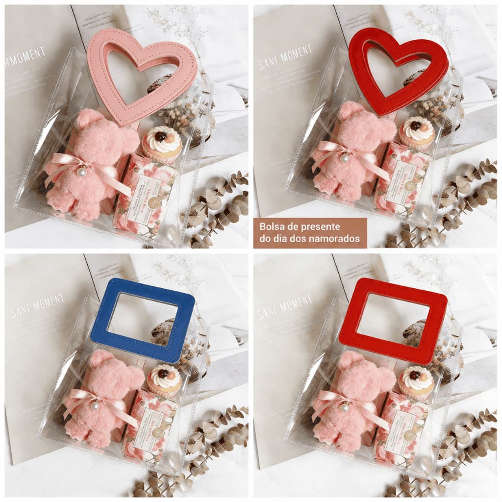 Kit 10 Reutilize Sacos De Presente De Plástico 25×22×10cm